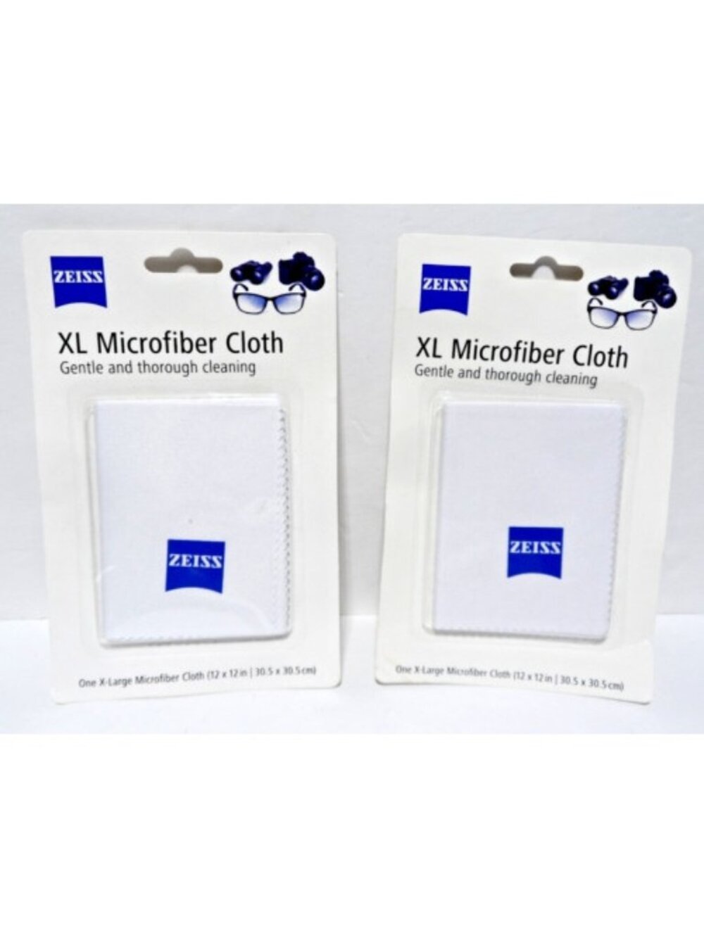2 Pack ZEISS XL Microfiber Cleaning Cloth 12x12 Eyeglasses Lens Screen NEW